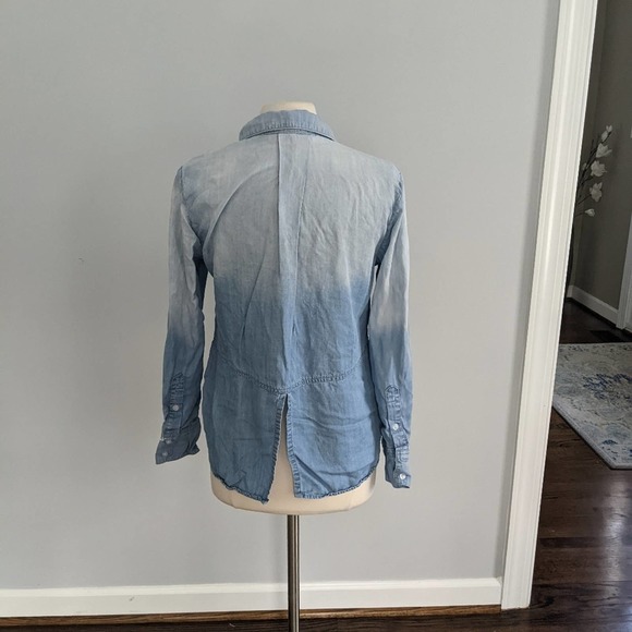 Cloth & Stone Tencel Lyocell Size Small Oversized Bleach Button Down Denim - Picture 4 of 8